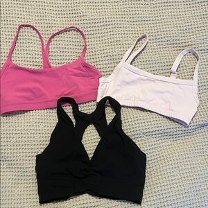 Aritzia Sports Bra Trio - Hot Pink, Villa Pink & Black